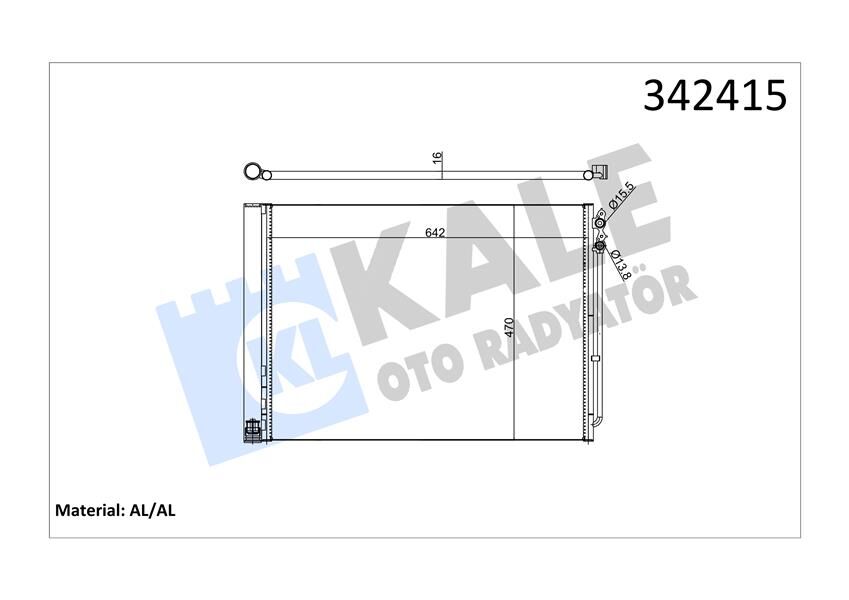 KLIMA RADYATORU BMW F07 F10 F11 F18 F06 F12 F13 F01 F02  64509109723