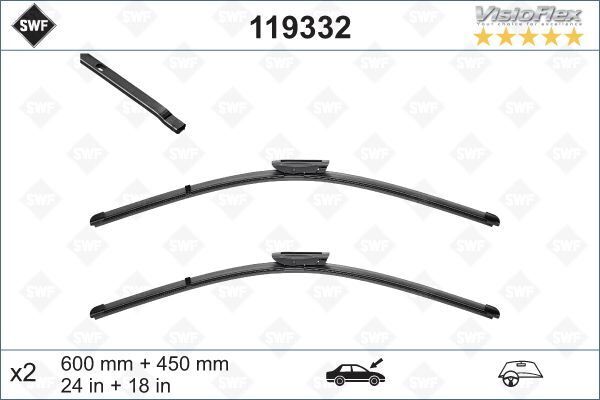 SİLECEK SÜPÜRGESİ 60 45cm FLATBLADE-MUZ TİPİ RENAULT MEGANE II 02>