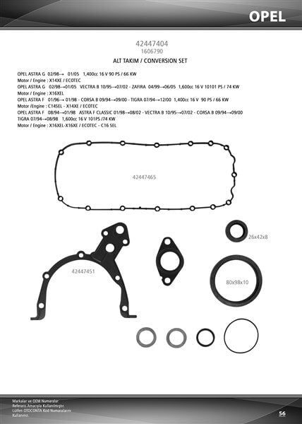 EMME MANİFOLD CONTASI SİLİKON DOBLO 1.9 D  46548450-46548459