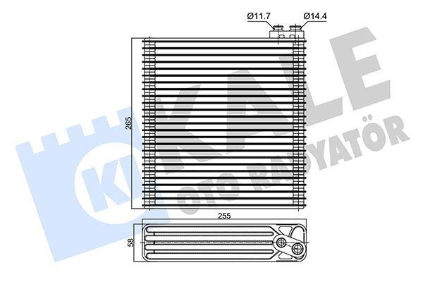 EVAPORATOR TOYOTA COROLLA 1.4-1.6 2.0D-4D 01-08 BRAZING AL/AL 255X265X58
