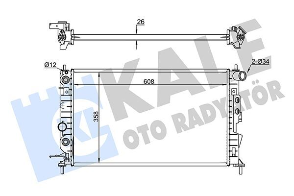 SU RADYATÖRÜ OPEL VECTRA B 1.6I 2.0I 1.6 1.8 2.0 2.2 16V 95-02 AT AC BRAZING 609x368x26 1300221-1300240-24402888-52464524-1300159-52479101-52484607-52464573-52479099-1300182-52488059
