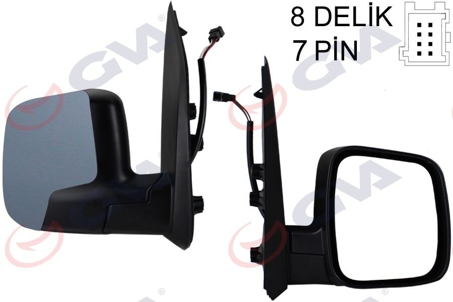 DIŞ DİKİZ AYNASI SAĞ FIORINO-BIPPER-NEMO 07> ELEKTRİKLİ ISITMALI SENSÖRLÜ ASTARLI KONVEKS 7 FİŞ VM-6115EHPSR