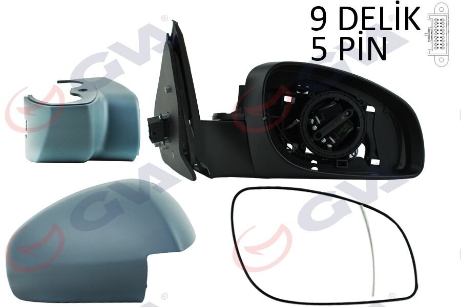 DIŞ DİKİZ AYNASI SAĞ VECTRA C 03 ELEKTRİKLİ ISITMALI ASTARLI ASFERİK 5 FİŞ VM-966EHPR  6428265-6428820