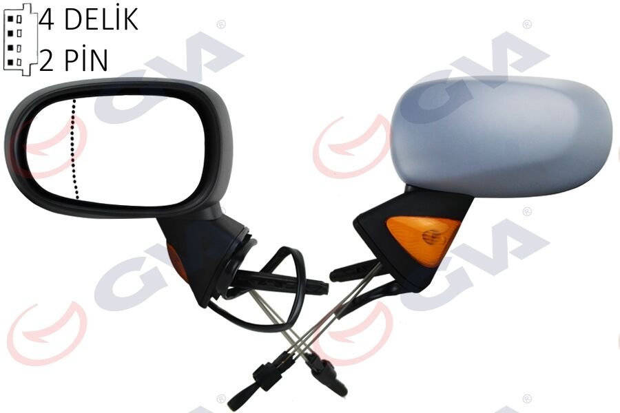DIŞ DİKİZ AYNASI SOL MODUS 04> MEKANİK SİNYALLİ ASTARLI ASFERİK VM-120PAL