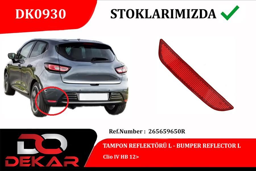 TAMPON REFLEKTÖRÜ L Clio IV HB 12>  265659650R