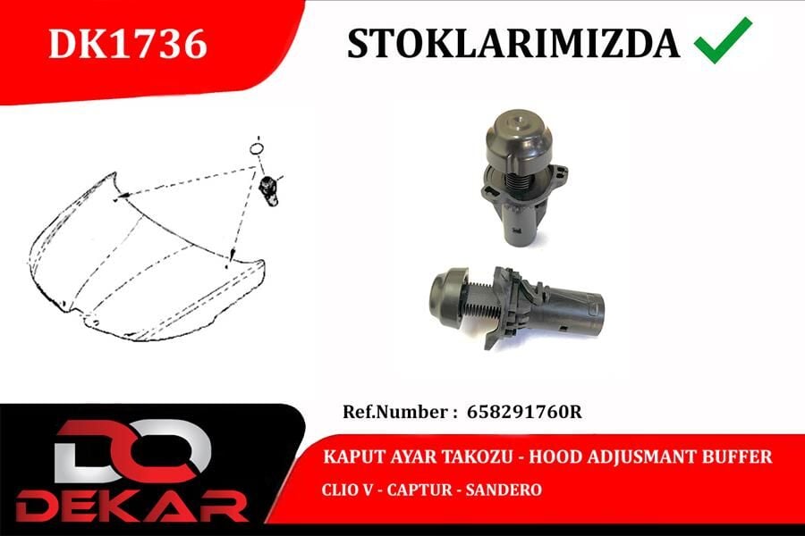 KAPUT AYAR TAKOZU CLIO V-CAPTUR-SANDERO  658291760R
