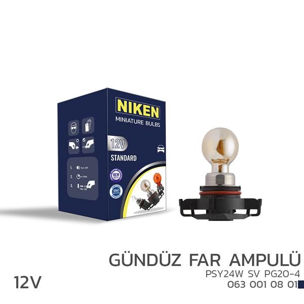 NIKEN 12V PSY24W GÜNDÜZ FAR AMPULÜ PG20-4 10L  UNIVERSAL