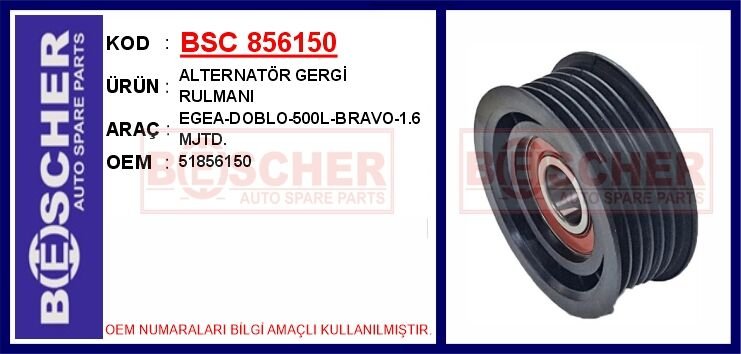 ALTERNATÖR GERGİ RULMANI EGEA-DOBLO-500L-BRAVO-1.6 MJTD.