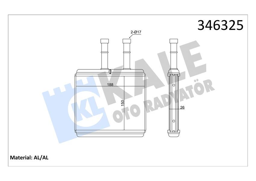 KALORİFER RADYATÖRÜ CHEVROLET AVEO 06-> / KALOS 05-> - ALEMİNYUM  96539642