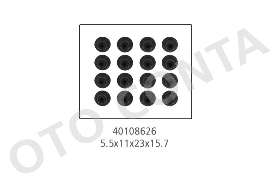 SUBAP LASTİĞİ 16 adet CLIO II-KNG-TWINGO I 1.2 16V 01 > 5.5x11x23x15.7mm D4D700-720-D4F702-704