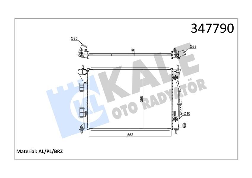 RADYATÖR AL/PL/BRZ I30 1.4I-1.6I-1.6GDI 12 > ELANTRA 10 >KIA CERATO-CERATO KOUP-SOUL AT
