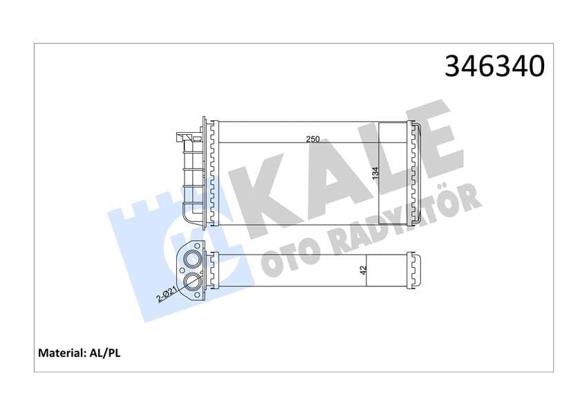 KALORİFER RADYATÖRÜ BRAVO 95-01 BRAVA 95-01 MAREA 96-02 250x140x42  46721967-46722359-46722546