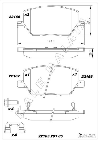 ÖN FREN BALATASI FIAT 500X 14> JEEP RENEGADE 14> COMPASS 20> 1.3D MTJ 1.3TB 1.4 1.6D MTJ 1.6E-TORQ 2.0D MTJ