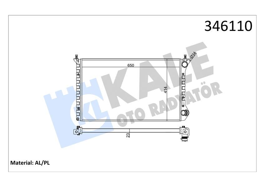 RADYATÖR DOBLO-DOBLO CARGO 1.4 10/05> 1.6-1.9D 01> MEK AC AL/PL/BRZ