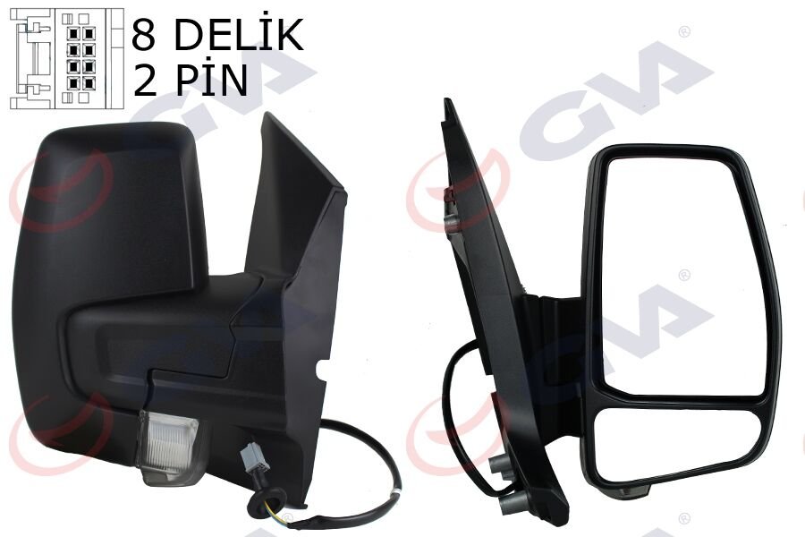 DIŞ DİKİZ AYNASI SAĞ TRANSİT CUSTOM V362 12> MEKANİK DESENLİ SİNYALLİ KONVEKS VM-6325R 1766579-682BL5JA6