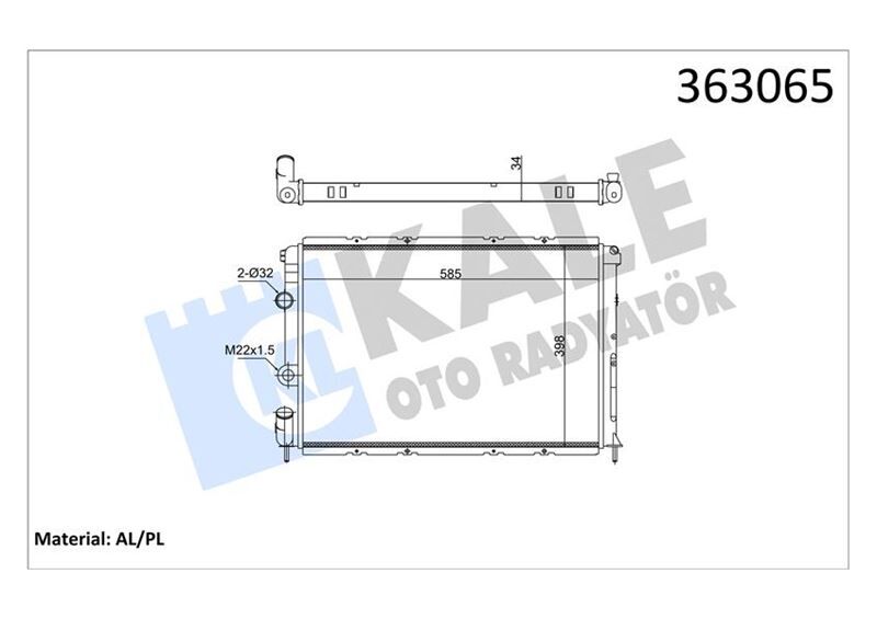 BRAZING VERSİYONU KL128000 RENAULT MEGANE I BA0/1 1.4İ 16V 96<03 MT MEKANİK 585X398X34 SU RADYATÖRÜ  7700838133-7701352605