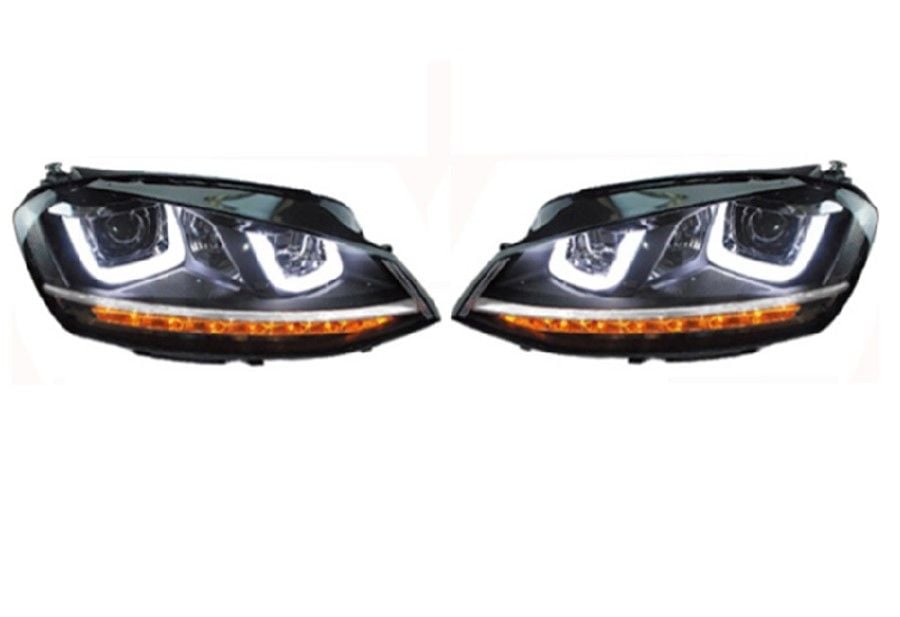 VOLKSWAGEN - ÖN FAR SET ( ÇİFT U LED KAYAR SİNYAL )  GOLF 7 13- - 