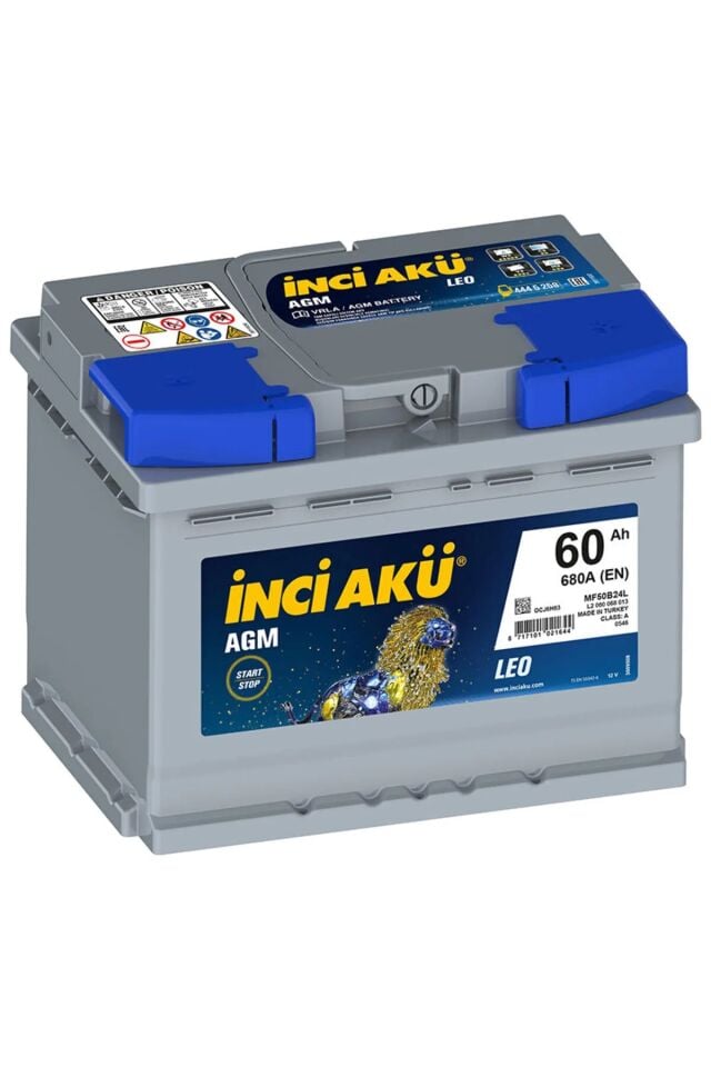 AKÜ 12V 60AH AGM LEO - OEM AKÜ