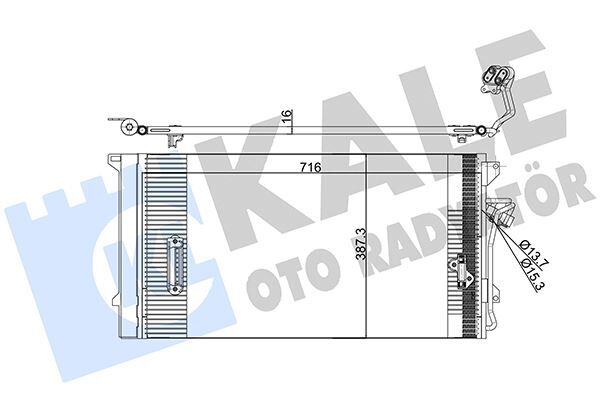 KLİMA KONDENSERİ VW TOUAREG-AUDI Q7 AL/AL 720x368x16  95557311104-7L0820411G-7L0820411E