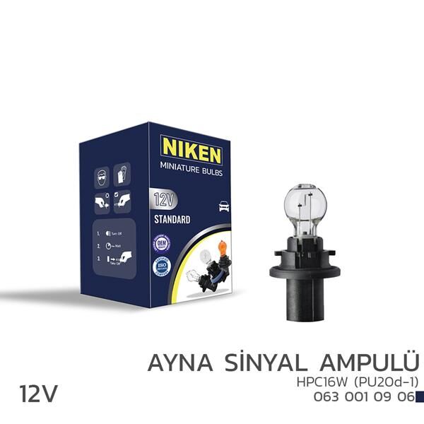 NIKEN 12V H4 60/55W SARI IŞIK AMPUL P43t 2800K  UNIVERSAL