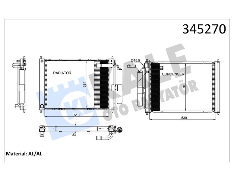 KLİMA KONDENSERİ NISSAN MİCRA 1.2-1.4 16V 02-10 RADYATÖR-KLİMA BİRLEŞİK OTO.-MEK. AL/AL  21400AX600-21400AX601