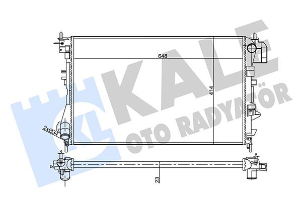 SU RADYATÖRÜ OPEL VECTRA C 1.6 1.8 1.6 16V 02-08 SAAB 9-3 1.8 2.0T 03-15 MT AC NAC MEKANİK 648x414x23  1300244-24418338-95524868