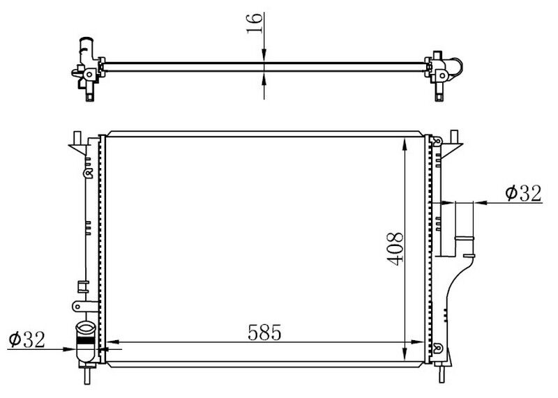 MOTOR SU RADYATÖRÜ DACIA LOGAN 06> SANDERO 08> DUSTER 10> 1.4 1.5dCİ 1.6 AC 585x408x22