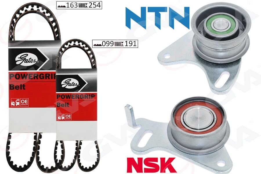 TRİGER KAYIŞ SETİ EKSANTRİK SETİ HYUNDAI H100 STAREX 2.5L D4BB D4BF 97-> / KIA K2500 2.5L D4BH 03- > / MITSUBISHI L300. L200 2.5L 4D56 K64T K74T 96-07 / PAJERO 2.5L 4D56 94-> 2 KAYIŞ 2 RULMAN 16