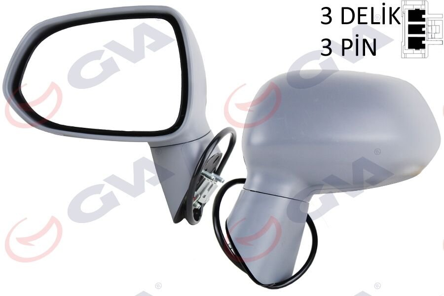 DIŞ DİKİZ AYNASI SOL JAZZ 04> ELEKTRİKLİ ISITMALI ASTARLI KONVEKS