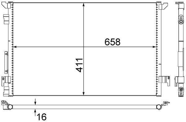 KLİMA RADYATÖRÜ KONDANSATÖR OPEL VECTRA C 02> 660x411x16