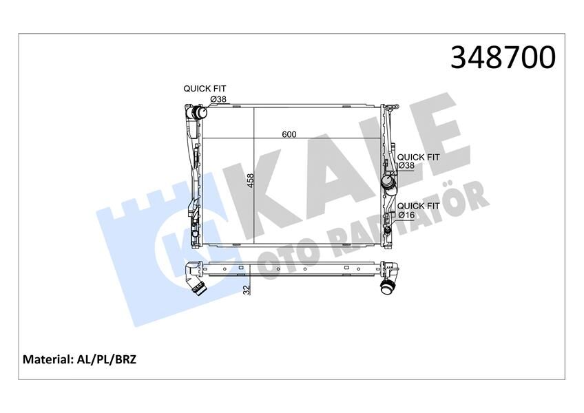 MOTOR SU RADYATORU BMW N45 N46 E81 E82 E87 E88 E90 E91 E92 E93 E84 MANUEL SANZIMAN
