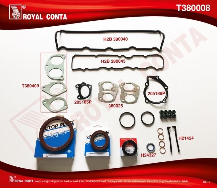 MOTOR TAKIM CONTA KEÇELİ LASTİKLİ PARTNER-BERLINGO-C15-JUMPY-XSARA 1.9 DW8