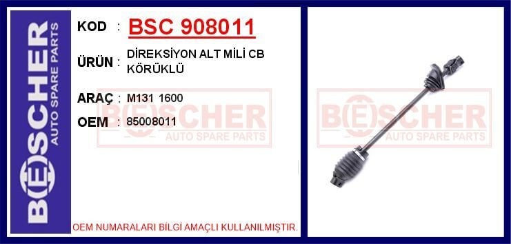 DİREKSİYON ALT MİLİ CB KÖRÜKLÜ M131 1600