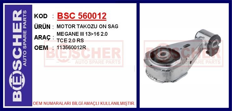 MOTOR TAKOZU ON SAG MEGANE III 13>16 2.0 TCE 2.0 RS