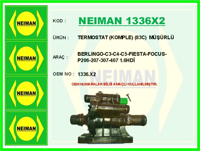 TERMOSTAT KOMPLE 83C MÜŞÜRLÜ BERLINGO-C3-C4-C5-FIESTA-FOCUS-P206-207-307-407 1.6HDİ