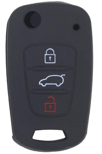 KONTAK ANAHTAR KUMANDA KORUYUCU KILIF SİLİKON SİYAH HYUNDAI ACCENT ERA-I20-I30-ELENTRA-TUCSON KIA RIO-CEED-PICANTO-SPORTAGE  HMA073-S