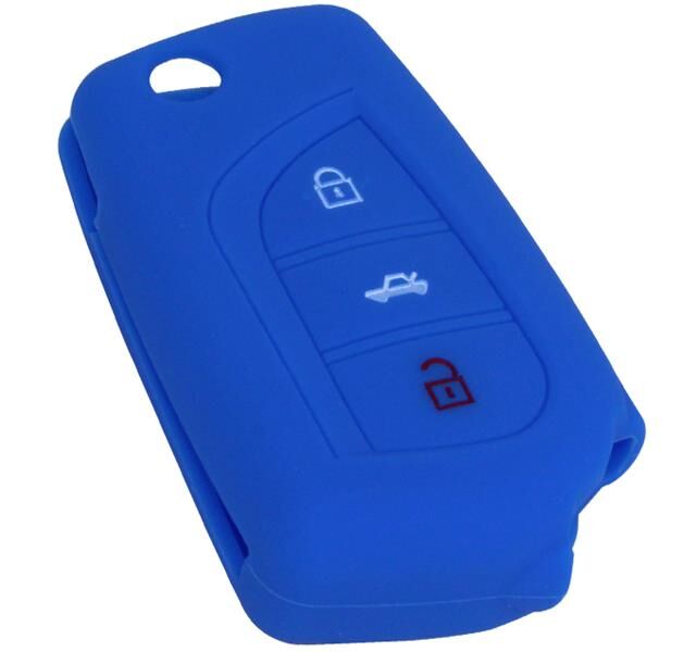 KONTAK ANAHTAR KUMANDA KORUYUCU KILIF SİLİKON 3 TUŞ MAVİ TOYOTA AURIS  HMA141-M