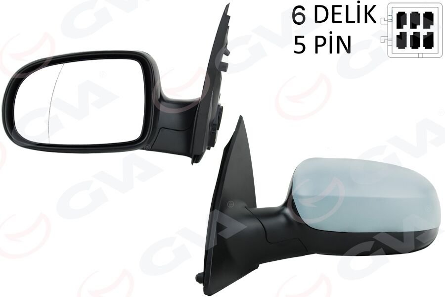 DIŞ DİKİZ AYNASI SOL CORSA C 01> ELEKTRİKLİ ISITMALI ASTARLI ASFERİK 5 FİŞ VM-200EHPAL