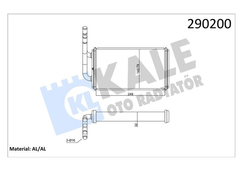 KALORIFER RADYATORU TRANSIT 2.0 2.5D 85>92 T12 T15 92>00 ALIMINYUM BRAZING  95VW18476AC-95VW18476AB