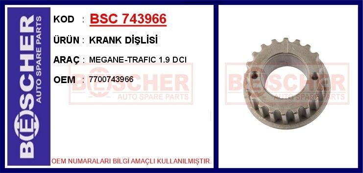 KRANK DİŞLİSİ MEGANE-TRAFIC 1.9 DCI