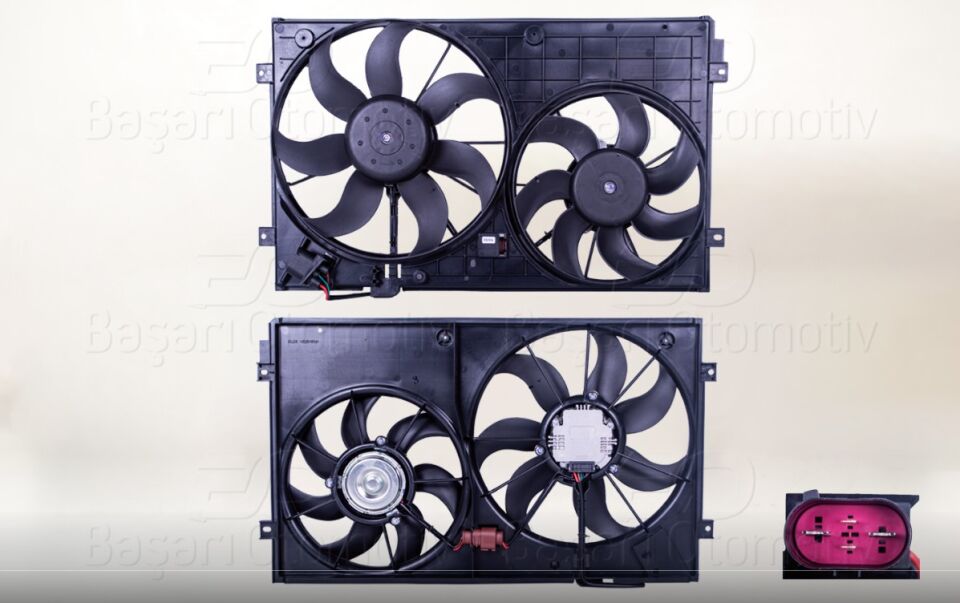 FAN MOTORU DAVLI (360 MM+295 MM-4 FIS-220W+150W) VW GOLF5 JETTA PASSAT LEON 05 >