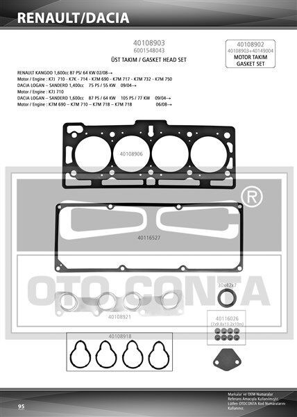 MOTOR TAKIM CONTASI R12 1400 SKC 1.40mm / KEÇESİZ
