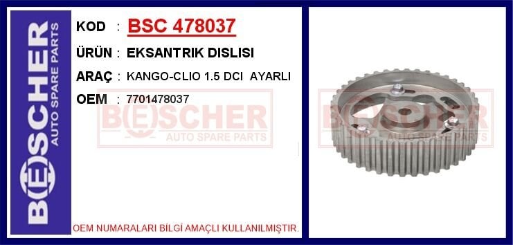 EKSANTRIK DISLISI MERCEDES OM607 W176 W246 C117 X117 W415 . RENAULT K9K 1.5 dCi CLIO KANGOO MEGANE C APTUR SYMBOL SCENIC . DACIA SANDERO LOGAN LODGY AYARLI