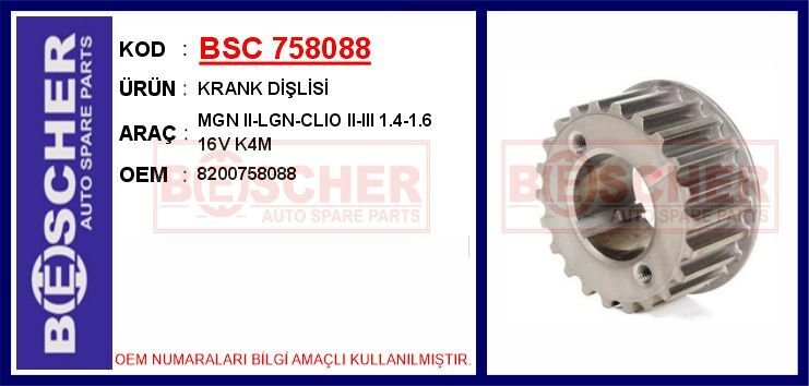 KRANK DİŞLİSİ MGN II-LGN-CLIO II-III 1.4-1.6 16V K4M