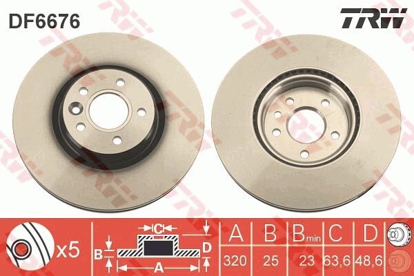 ÖN FREN AYNASI ADET VOLVO S40 2004-2012 C70 II 2006-2013 V40 2012 > V50 04-12 320X5-DL  31262720-31302573-31329122