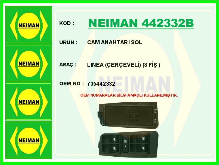 CAM ANAHTARI SOL LINEA ÇERÇEVELİ 8 FİŞ
