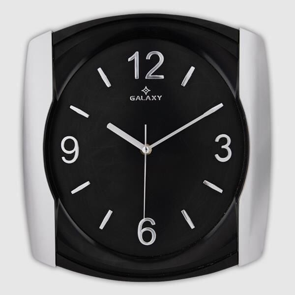 DUVAR SAATİ SİYAH ÇERÇEVE ÇAP:29CMX 3.15CM AKRİLİK BOYALI VE VARAK BASKILI 2 RENK ABS KASA MİNERAL CAM SESSİZ AKAR MAKİNE VARAK BASKILI KABARTMA RAKAM KASA BASKI ALANI: 110MM  SAAT 107-KG