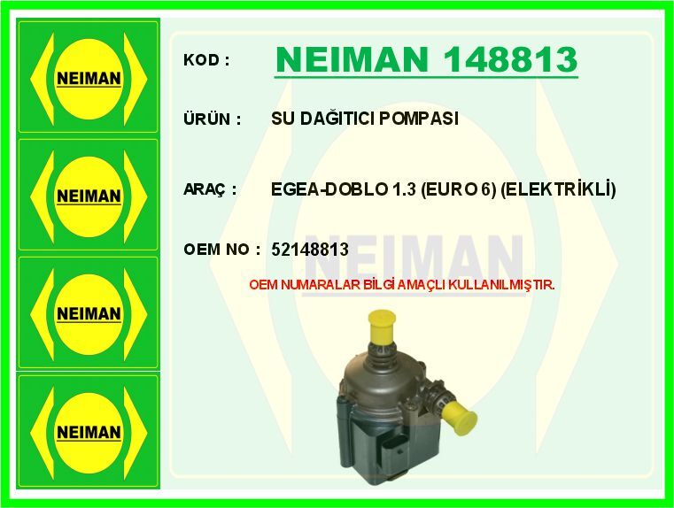 SU DAĞITICI POMPASI EGEA-DOBLO 1.3 EURO 6 ELEKTRİKLİ