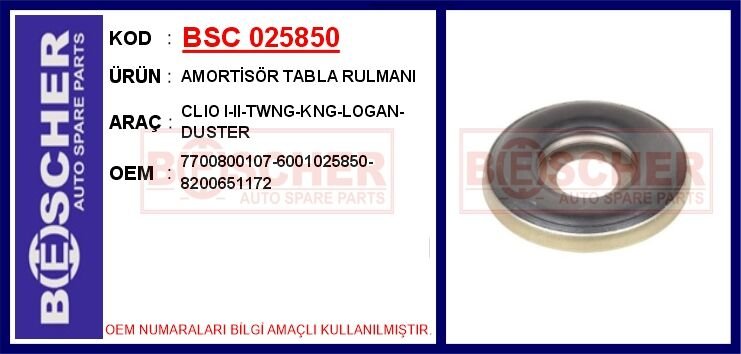 AMORTİSÖR TABLA RULMANI CLIO I-II-TWNG-KNG-LOGAN-DUSTER