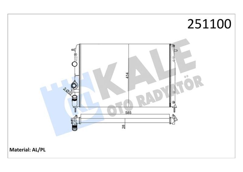 RADYATÖR MGN 2.0I 16V-MGN CLASSIC 1.4I 16V 2 SIRA AL PL SİSTEM